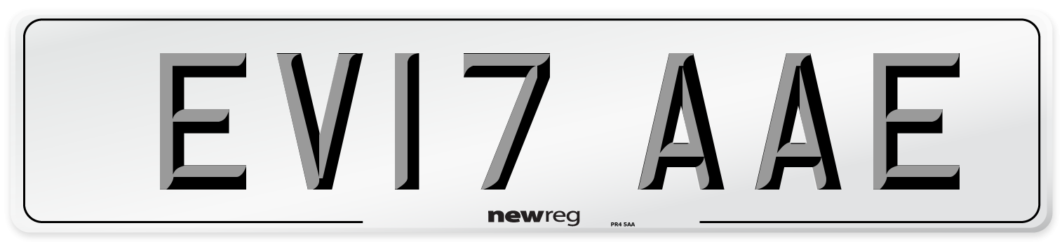 EV17 AAE Number Plate from New Reg